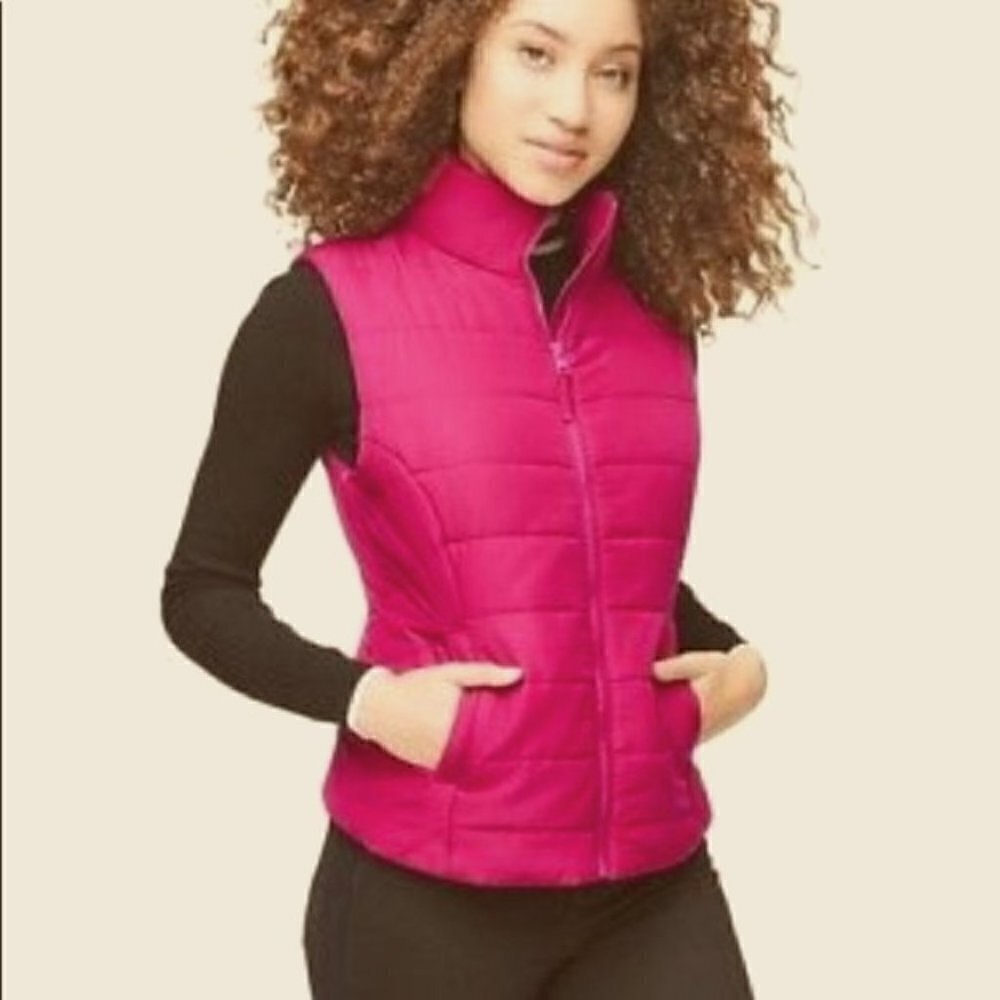 Aeropostale Deep Pink Puffer Vest with full zip and pockets